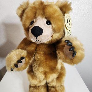 Teddy Bear Posable Plush 16'' NWT Brown With STAND Second Nature Design NEW